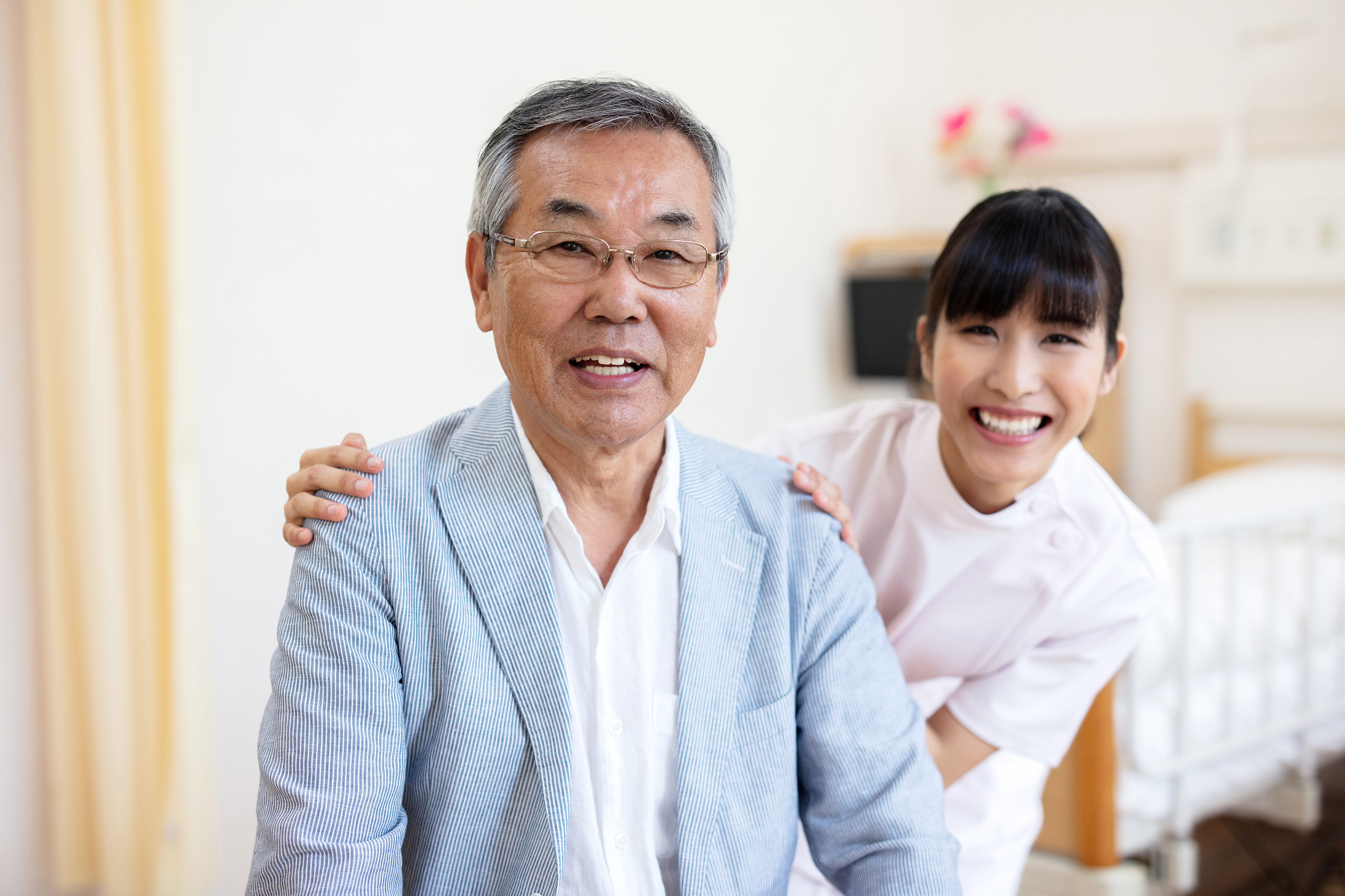 Elderly person resting comfortably